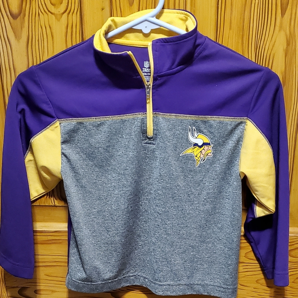 Kids Minnesota Vikings quarter zip pullover.